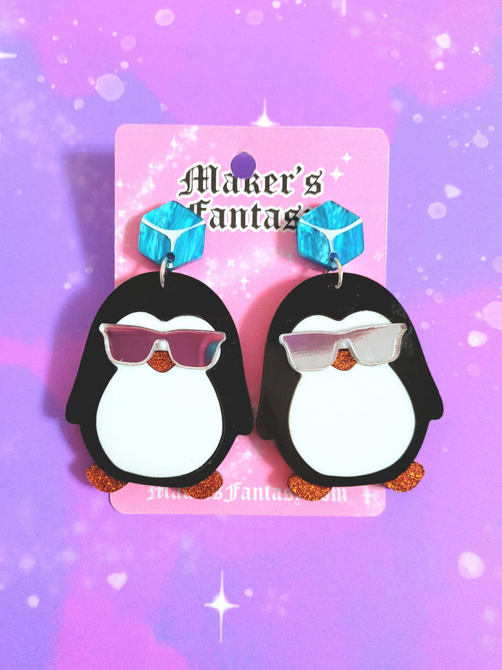 Chilling Penguin Earrings- Digital Cut File