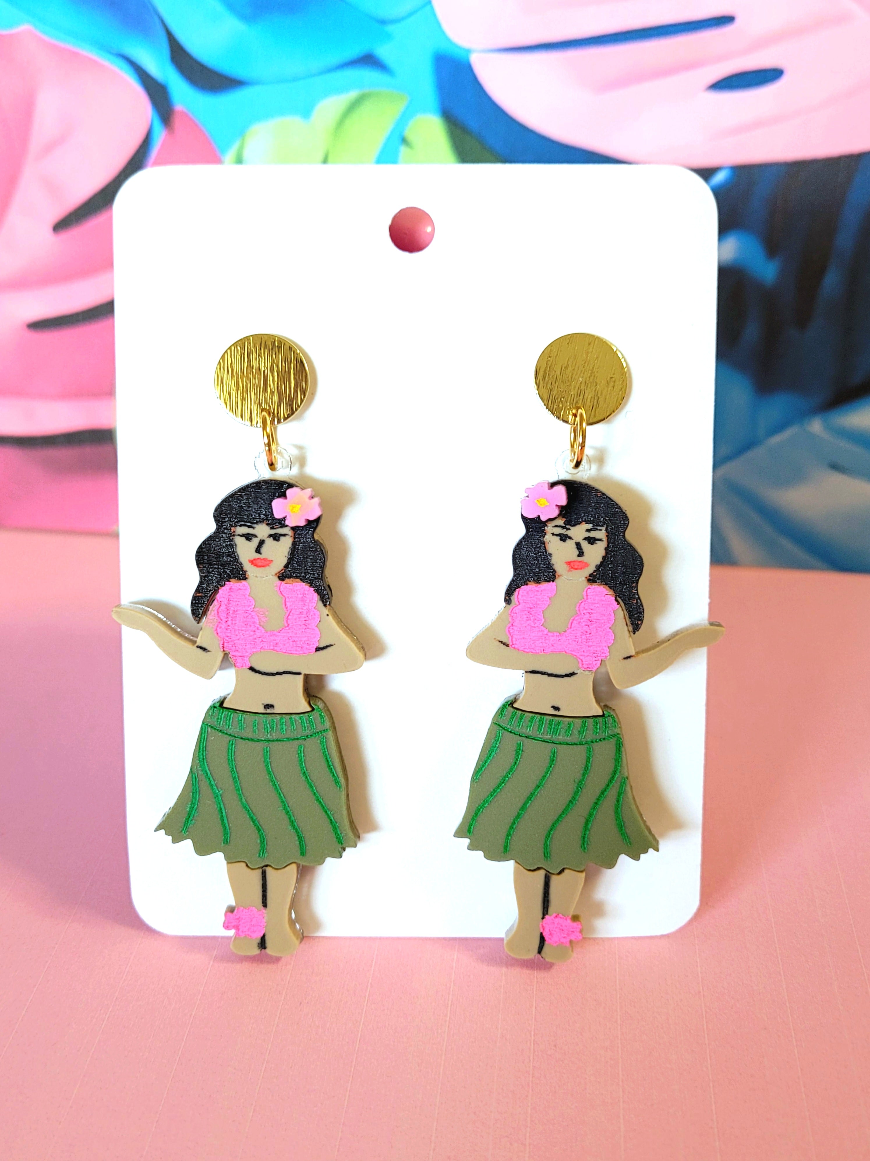 Hula Girl Earrings Maker's Fantasy