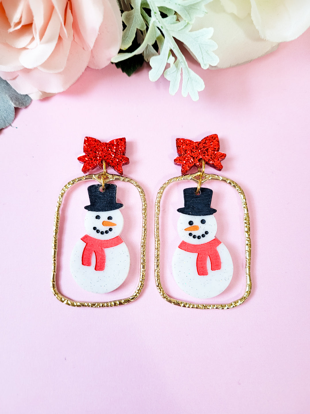 Framed Snowman Earrings- Digital Cut File