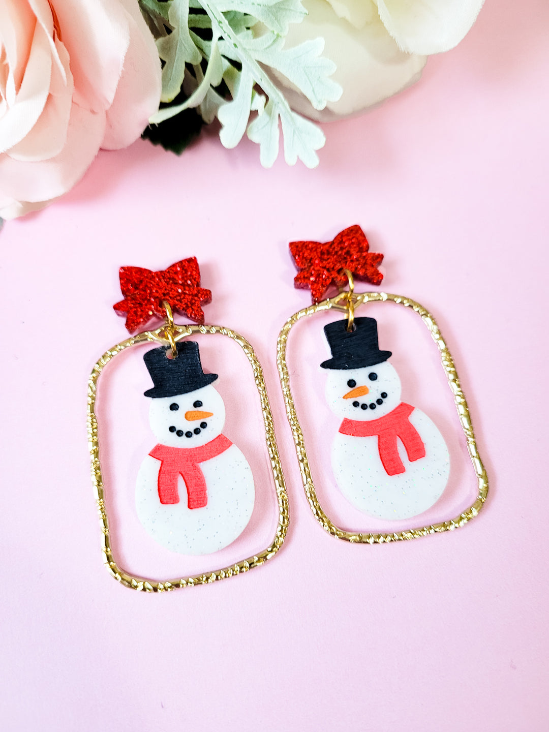 Framed Snowman Earrings- Digital Cut File