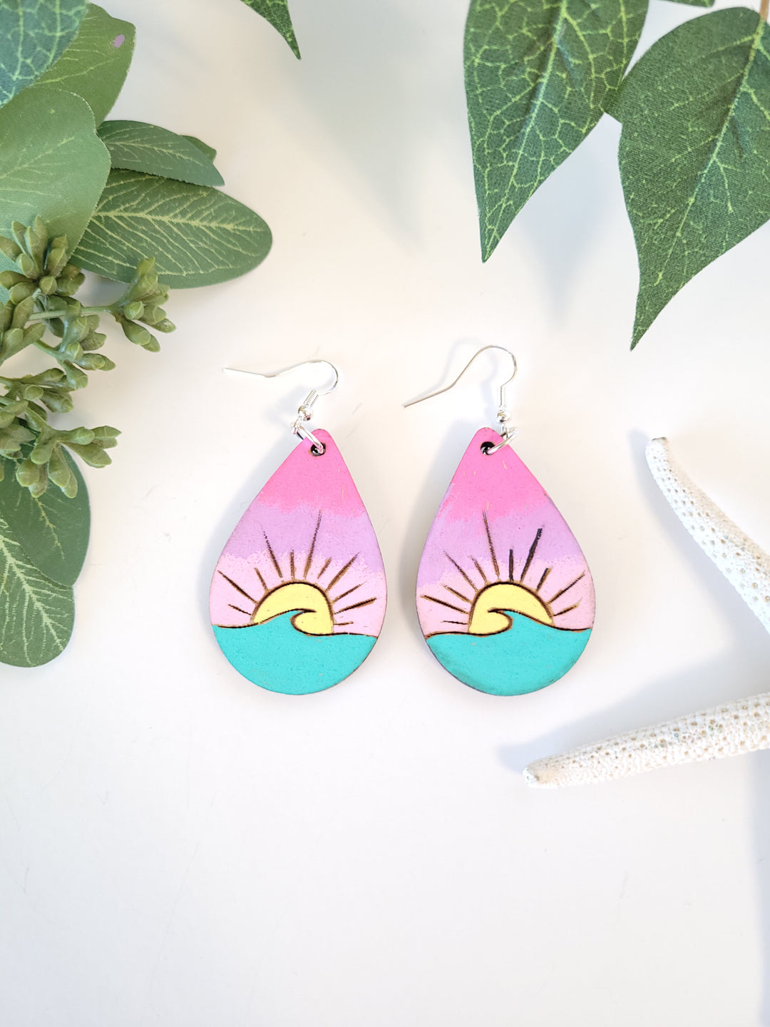 Ocean Sunset Teardrop Earrings