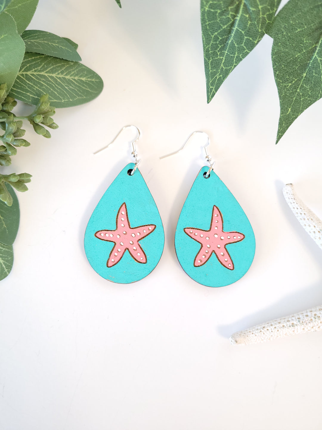 Starfish Teardrop Earrings