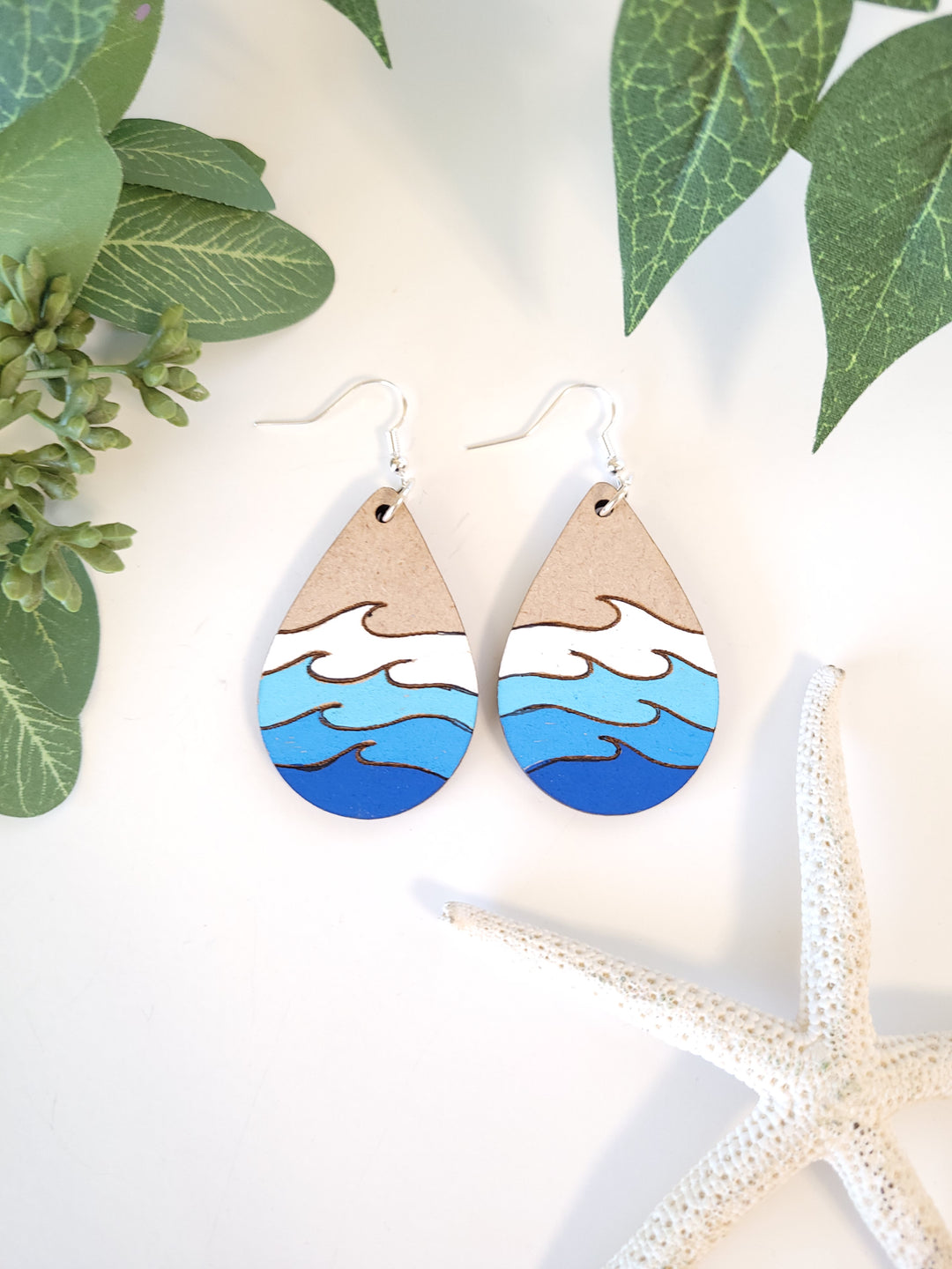 Layered Waves Teardrop Earrings