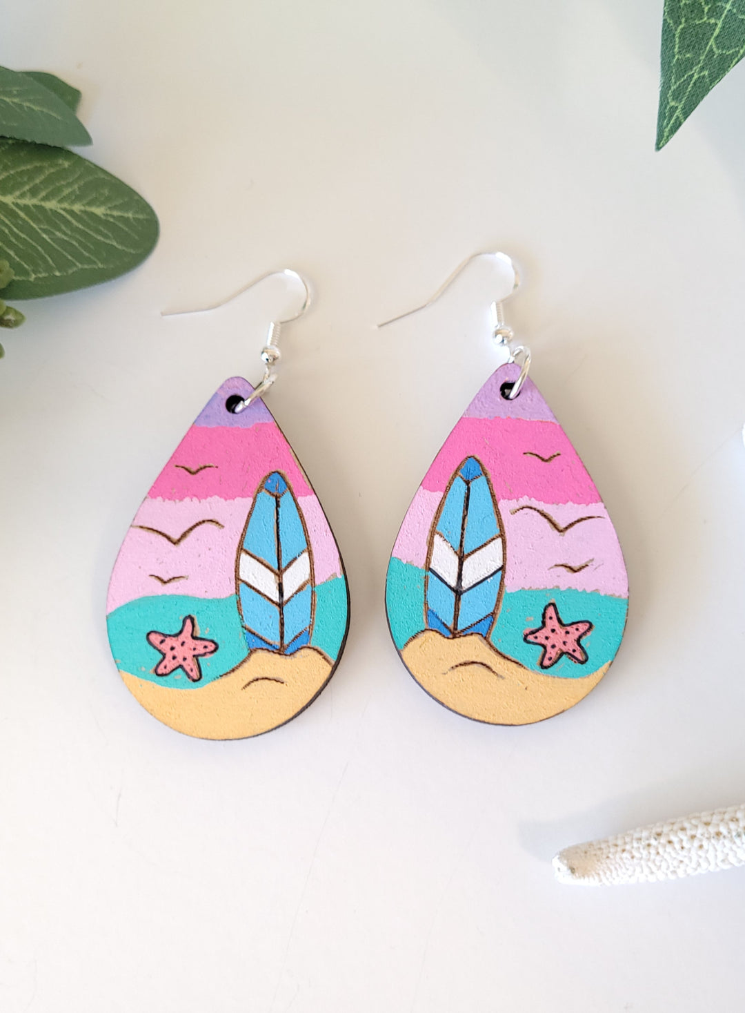 Surfboard Teardrop Earrings