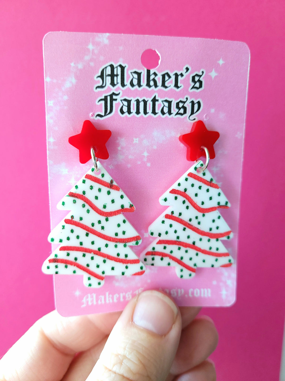 Christmas Tree Cake Earrings