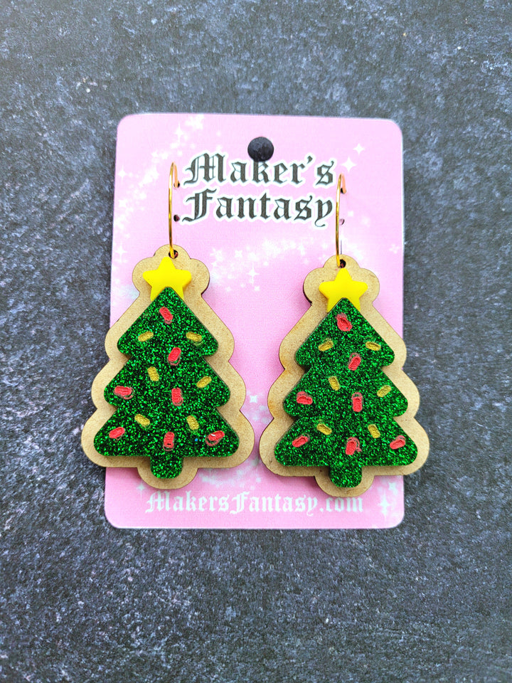 Christmas Tree Cookie Earrings