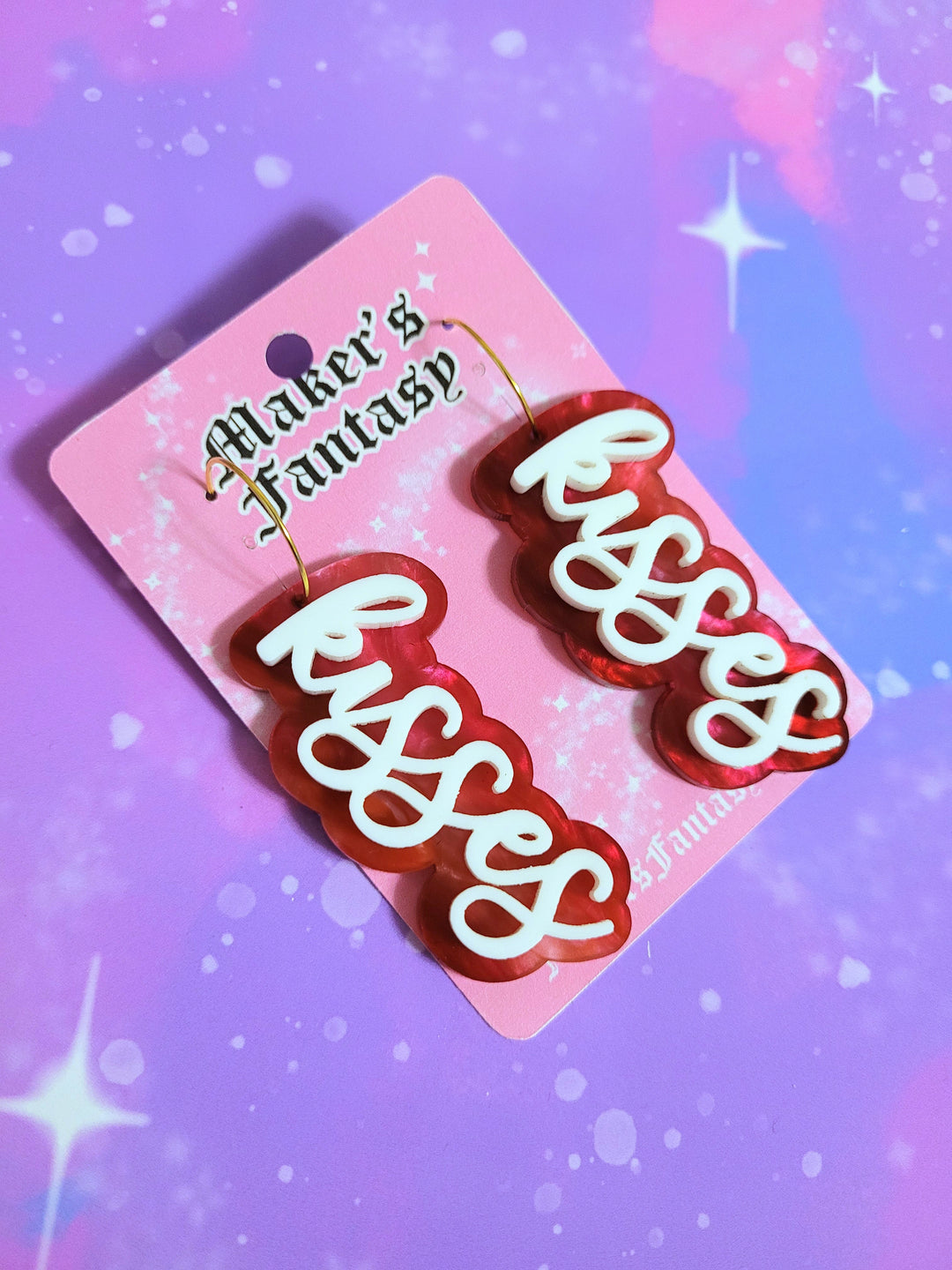 Kisses Word Earrings