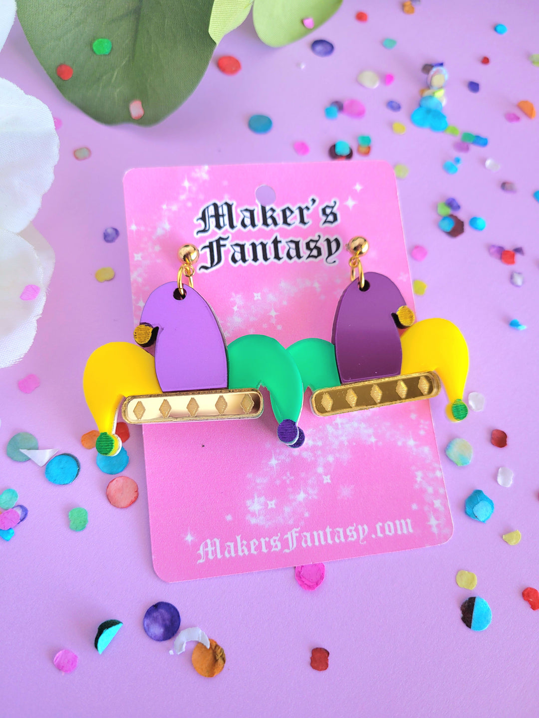 Mardi Gras Hat Earrings