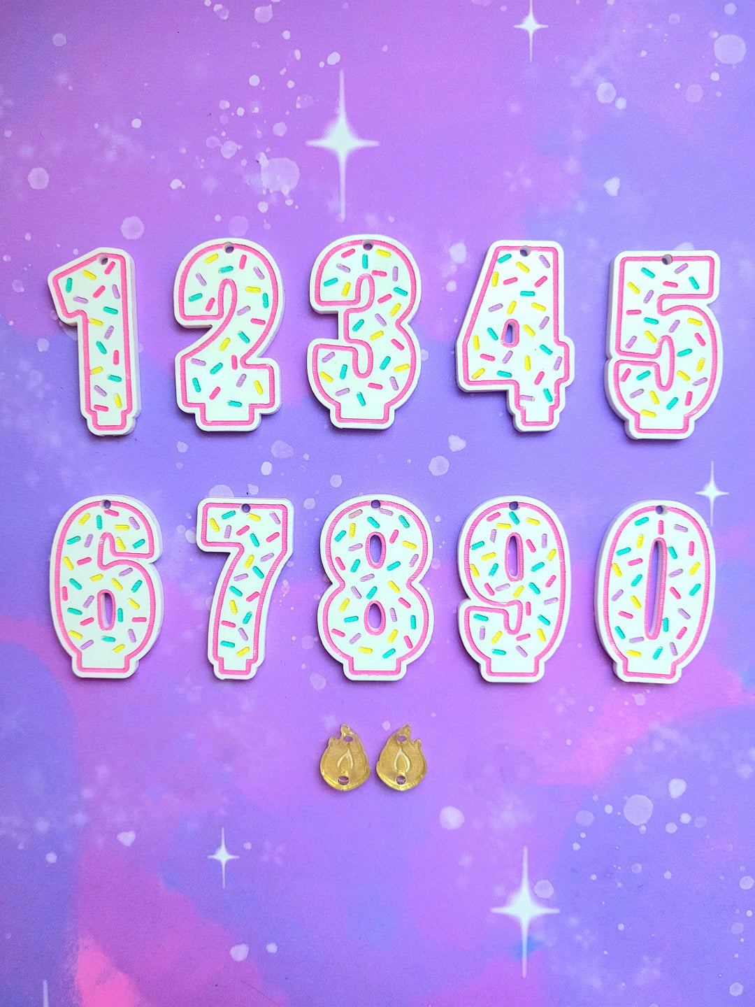 Birthday Candle Number Earrings