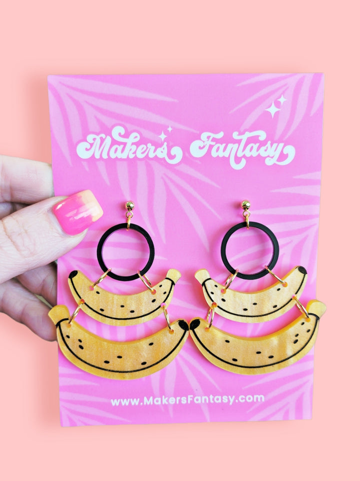 Stacked Banana Earrings- Digital Cut File