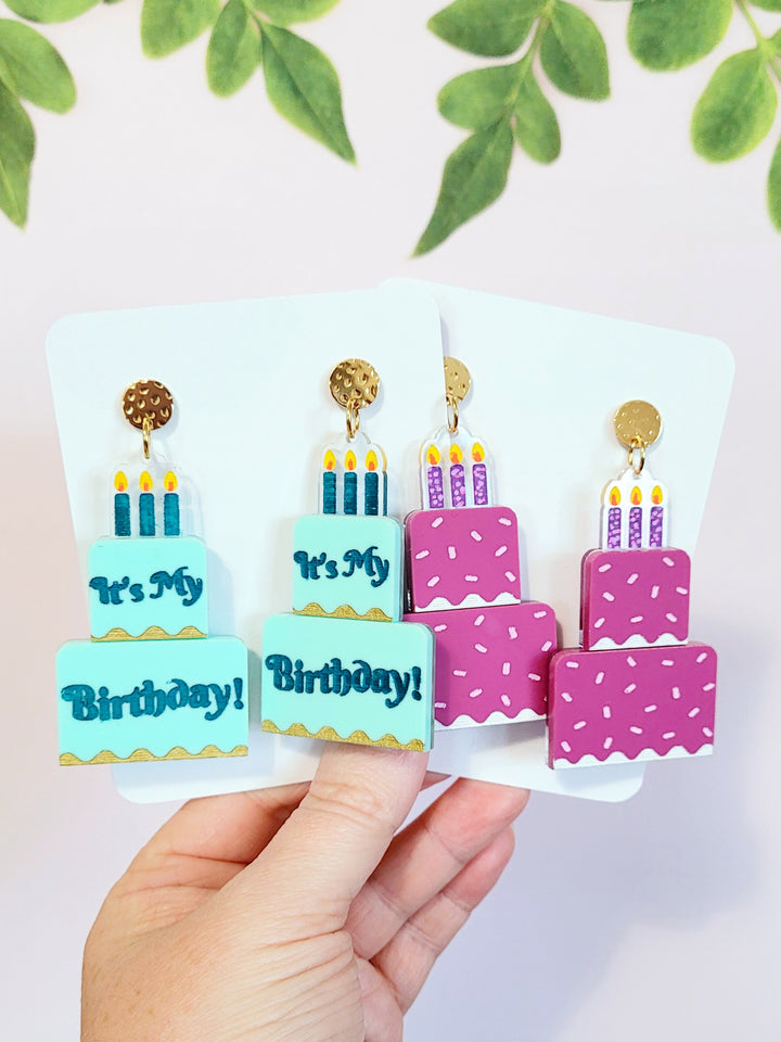 Tiered Birthday Cake Earrings