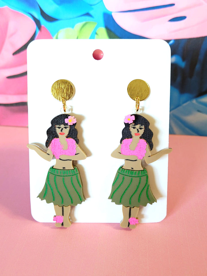 Hula Girl Earrings- Digital Cut File
