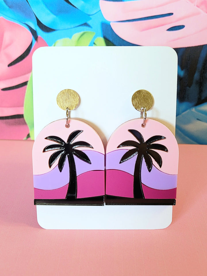 Palm Tree Arch Earrings- Digital Cut File