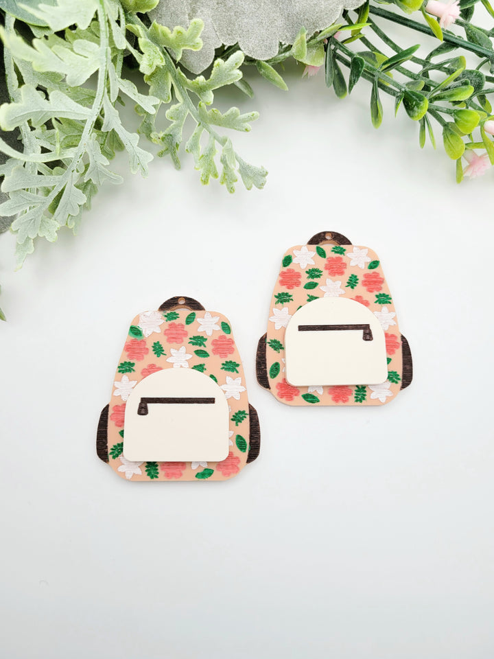 Floral Backpack Earrings- Digital Cut File