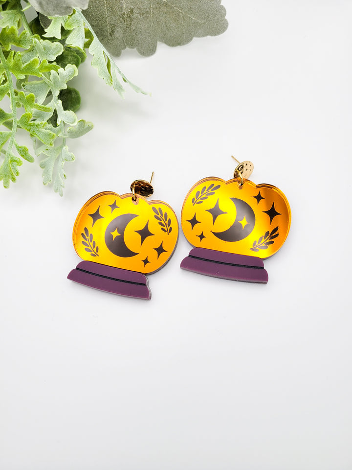 Pumpkin Crystal Ball Earrings- Digital Cut File