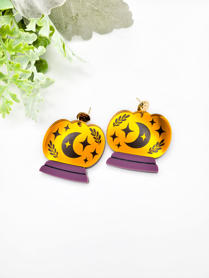 Pumpkin Crystal Ball Earrings- Digital Cut File