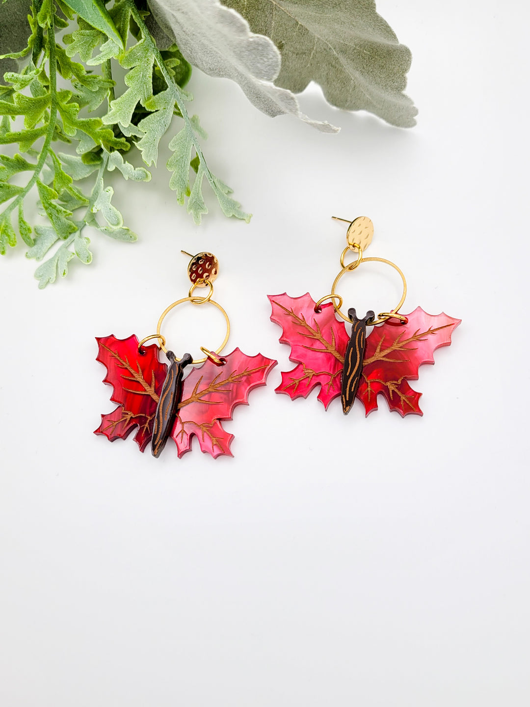 Leaf Butterfly Earrings- Digital Cut File