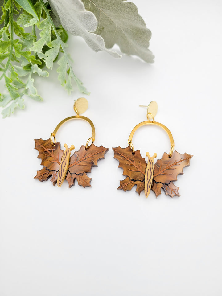 Leaf Butterfly Earrings- Digital Cut File