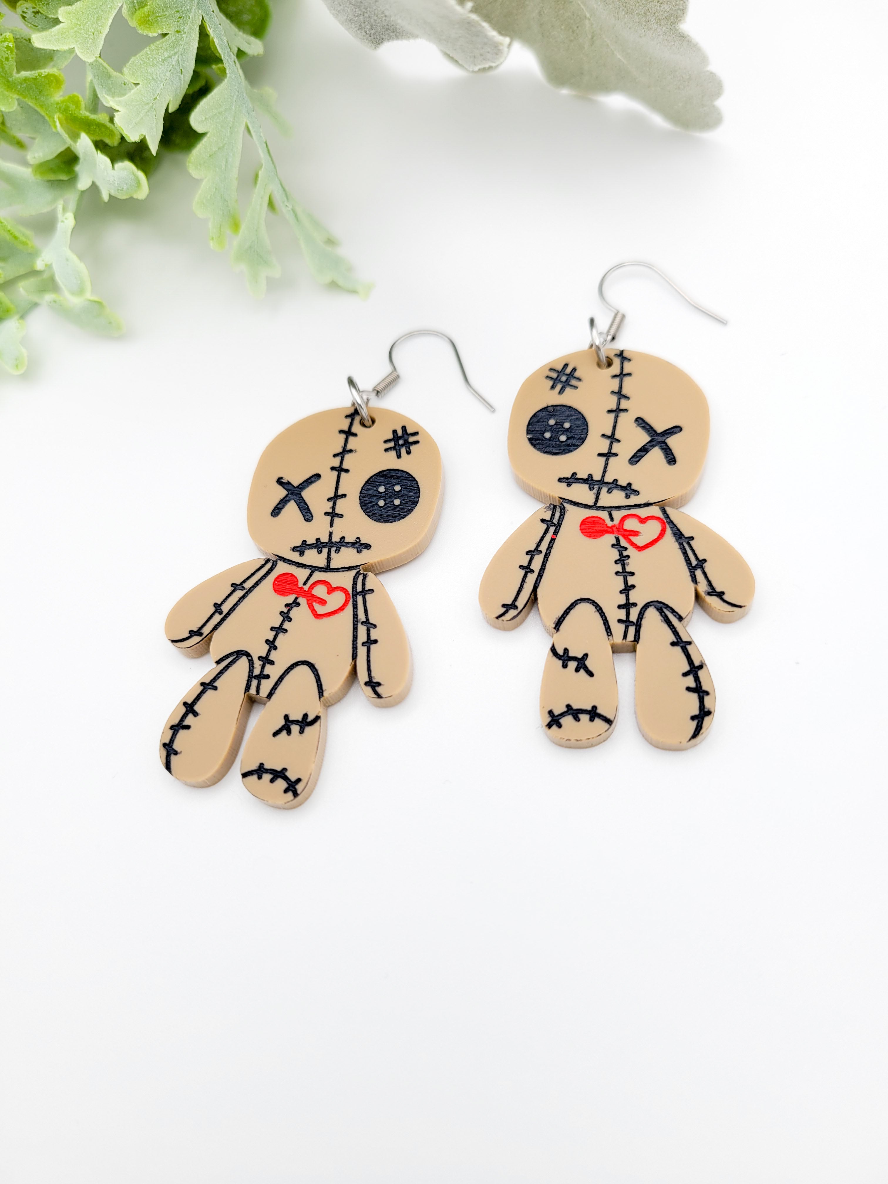 Cute Voodoo Doll Earrings Digital Cut File Maker's Fantasy