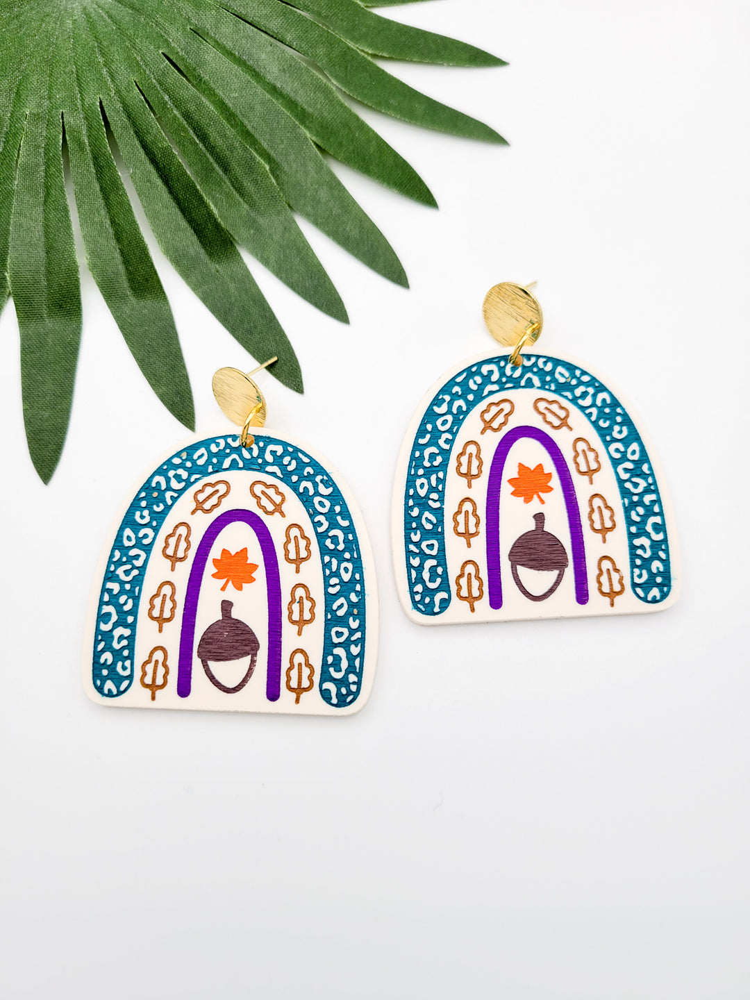 Autumn Rainbow Earrings- Digital Cut File
