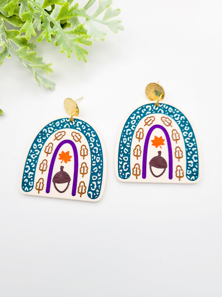Autumn Rainbow Earrings- Digital Cut File