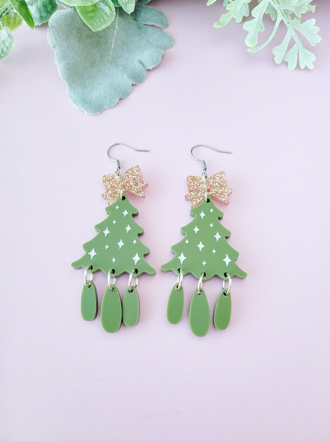 Dangly Christmas Tree Earrings- Digital Cut File