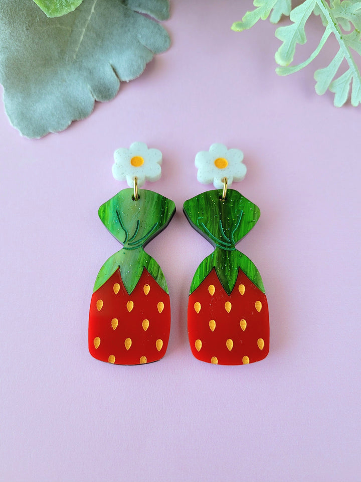 Strawberry Candy Earrings- Digital Cut File