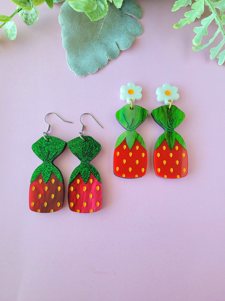 Strawberry Candy Earrings- Digital Cut File