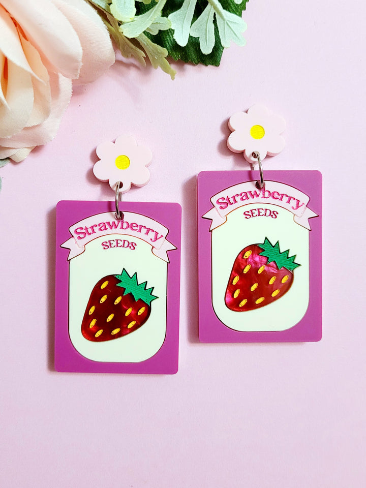 Strawberry Seed Earrings- Digital Cut File