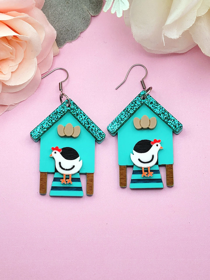 Chicken Coop Earrings- Digital Cut File