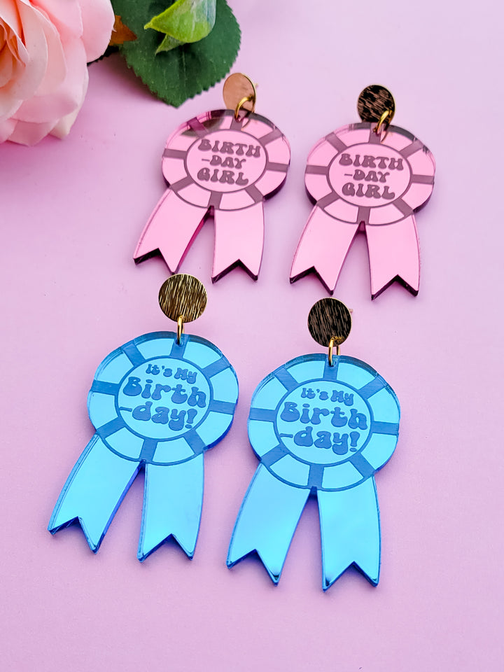 Birthday Ribbon Earrings- Digital Cut File