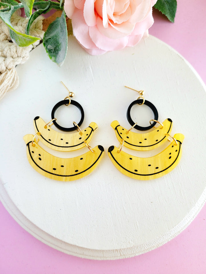 Stacked Banana Earrings- Digital Cut File