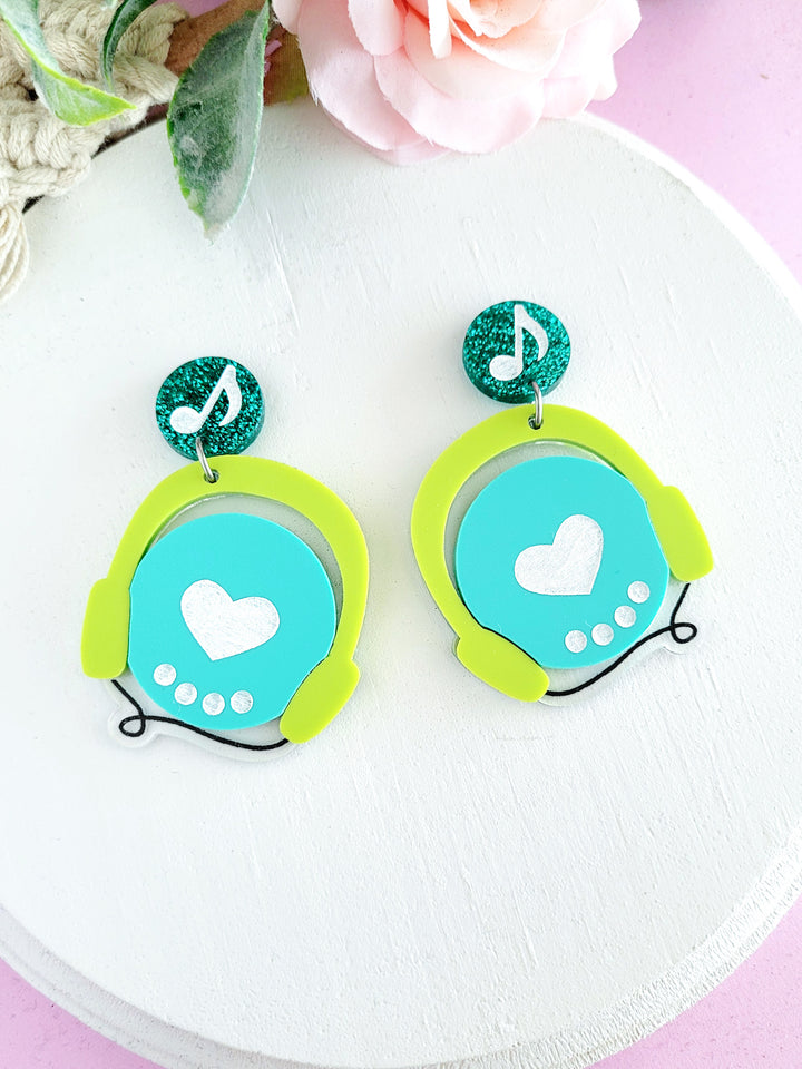 Portable CD Player Earrings- Digital Cut File