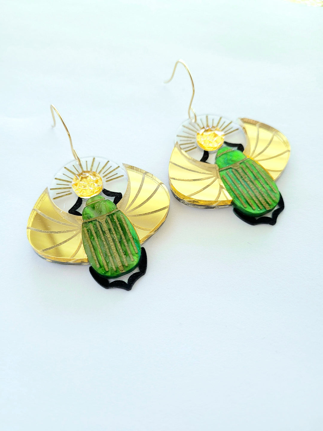 Scarab Beetle Earrings- Digital Cut File