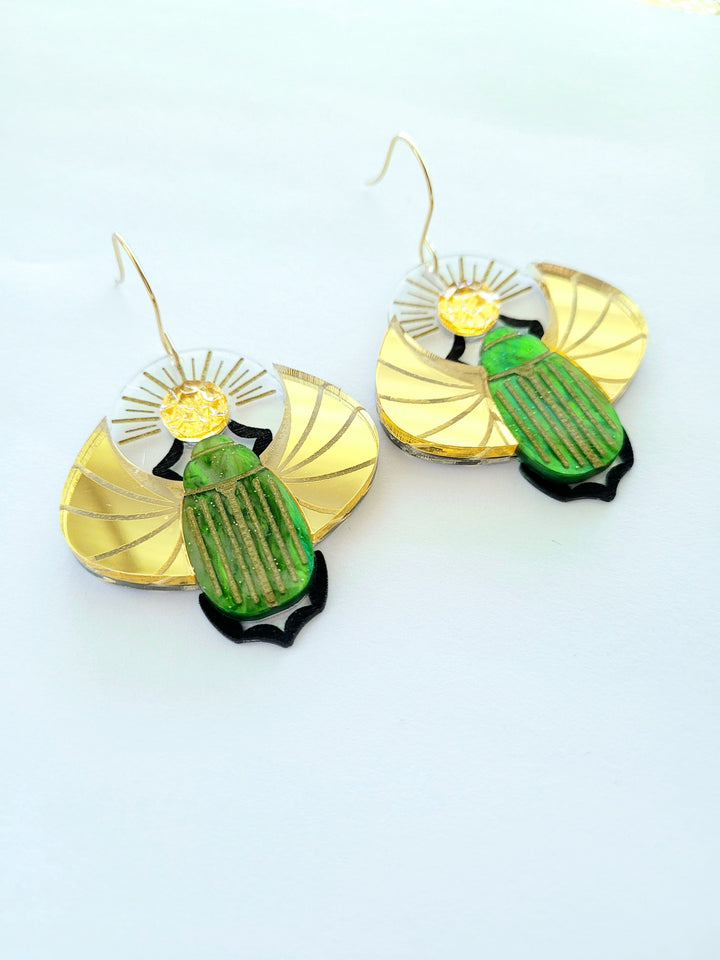 Scarab Beetle Earrings- Digital Cut File