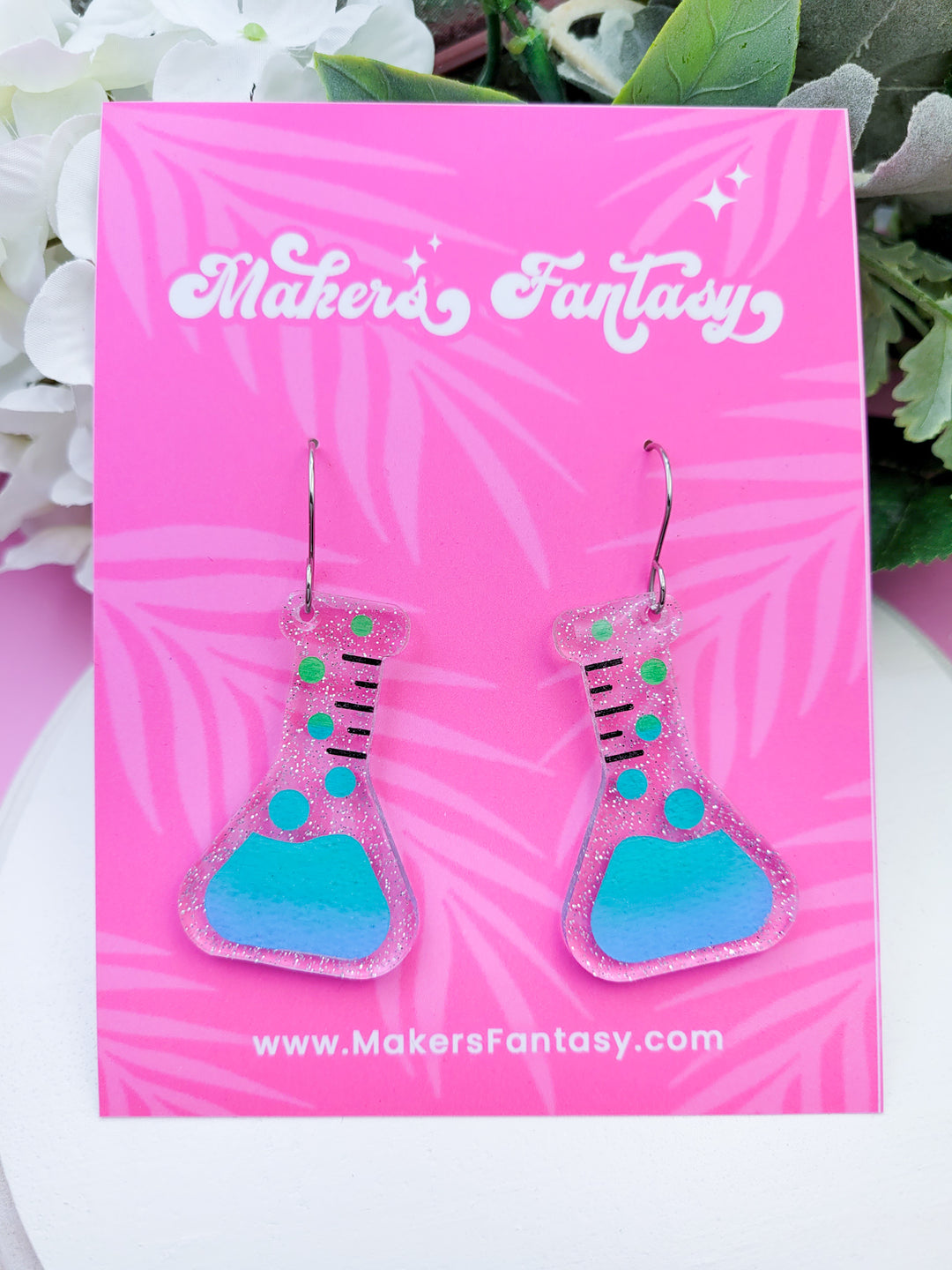 Science Beaker Earrings- Digital Download