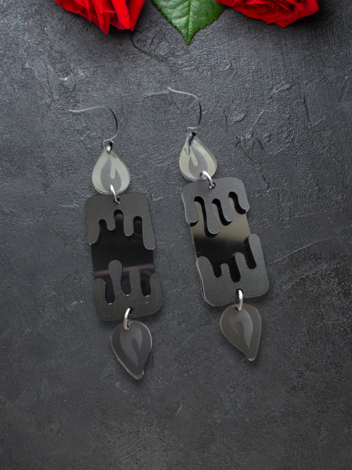 Double Flame Candle Earrings- Digital Cut File