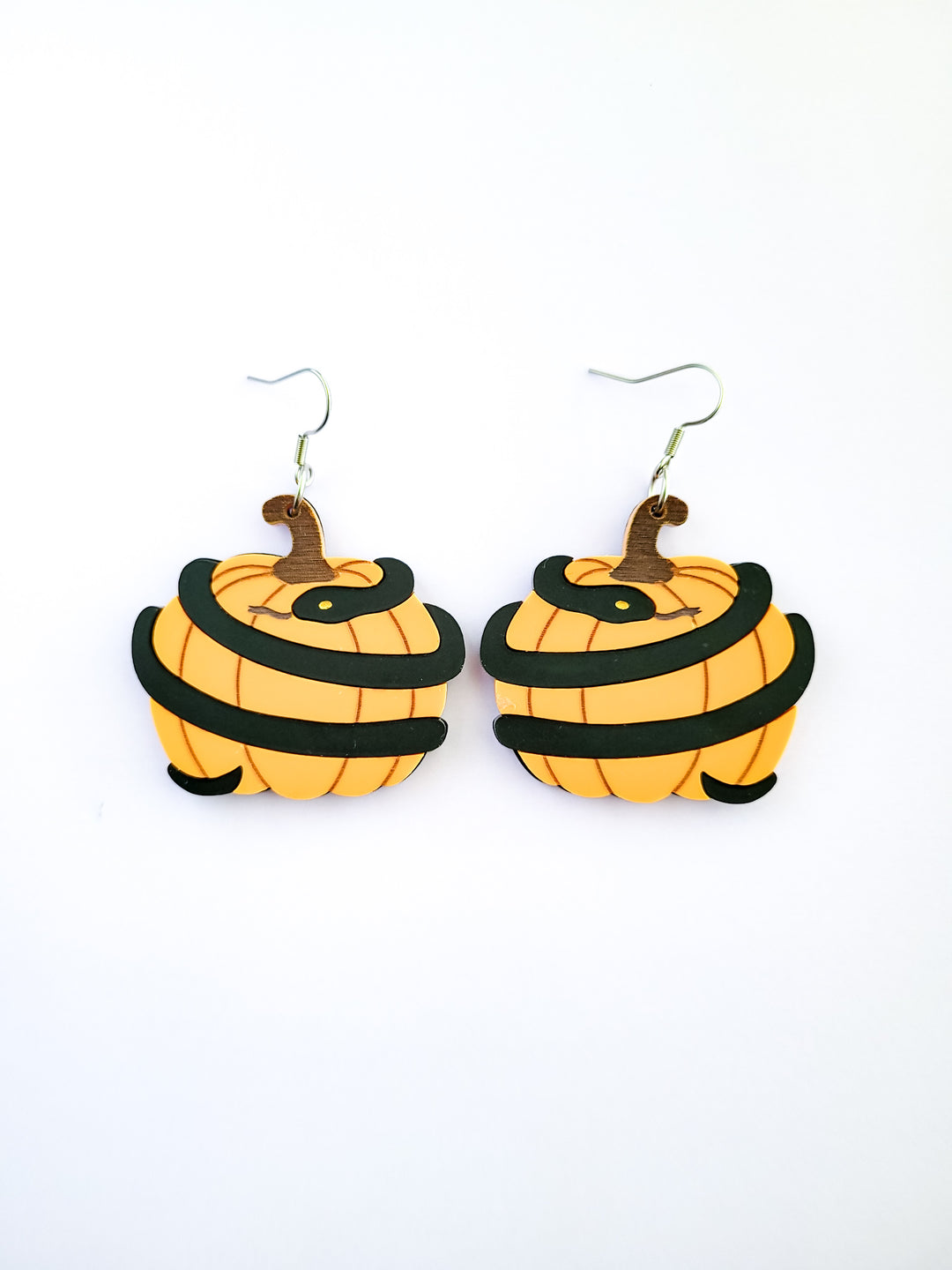 Pumpkin with Snake Earrings- Digital Cut File