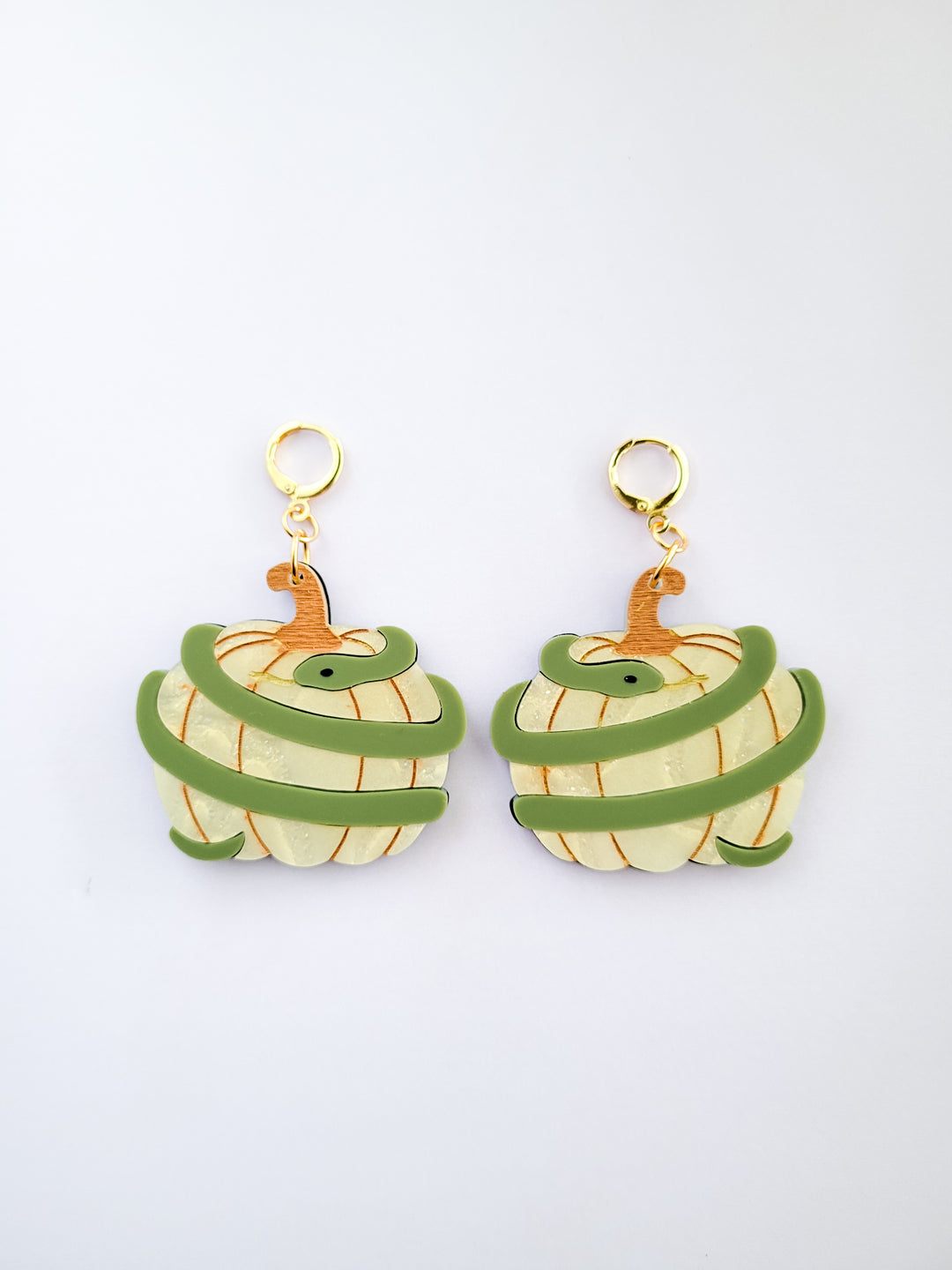 Pumpkin with Snake Earrings- Digital Cut File