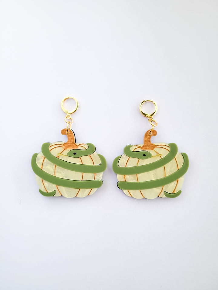 Pumpkin with Snake Earrings- Digital Cut File