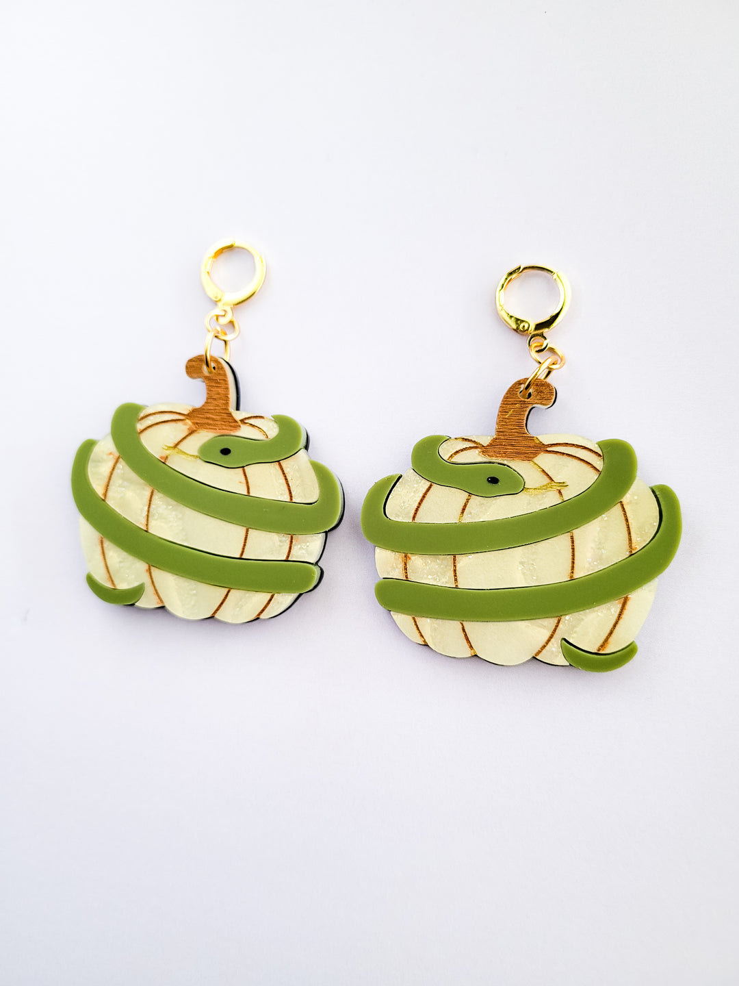 Pumpkin with Snake Earrings- Digital Cut File