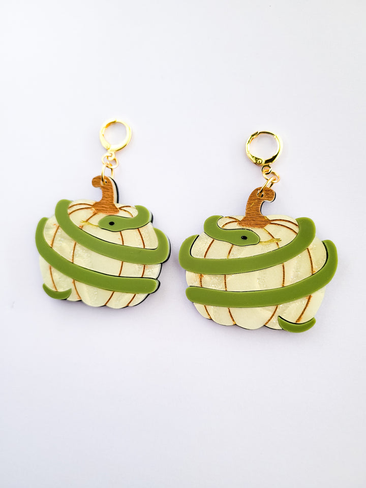 Pumpkin with Snake Earrings- Digital Cut File