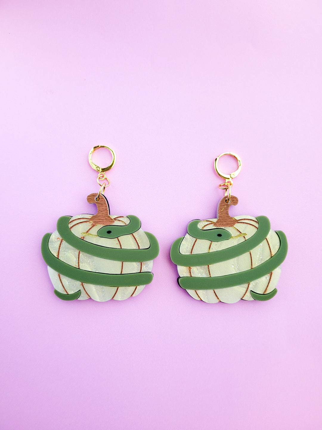 Pumpkin with Snake Earrings- Digital Cut File
