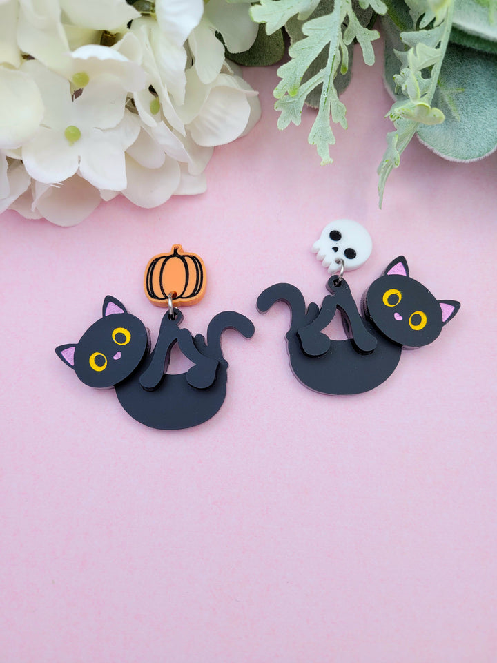 Playful Halloween Cat Earrings- Digital Download