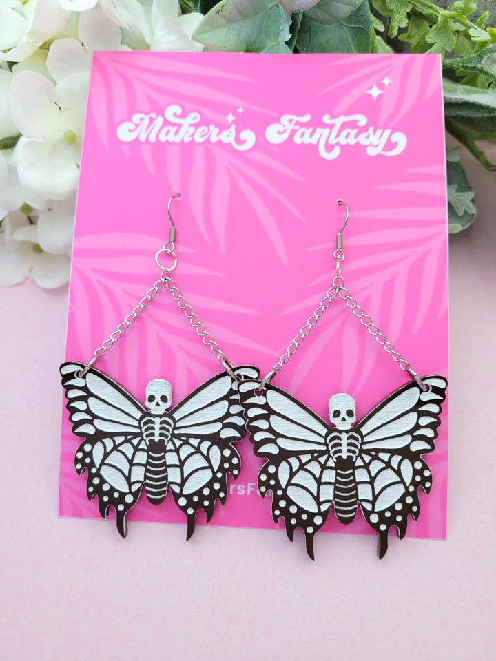 Skull Butterfly Earrings- Digital Cut File