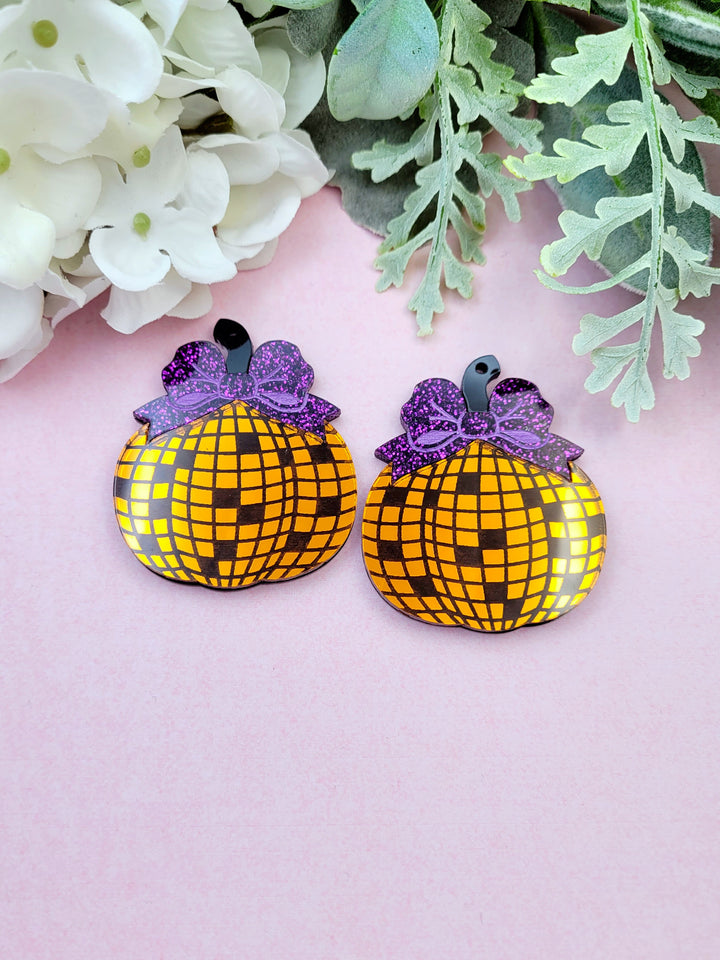 Coquette Disco Pumpkin Earrings- Digital Cut File