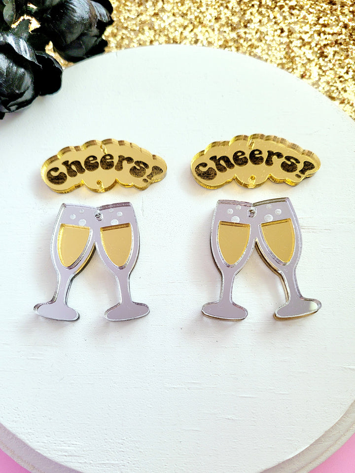 Champagne Glasses Earrings- Digital Cut File