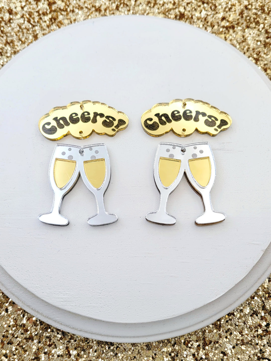 Champagne Glasses Earrings- Digital Cut File