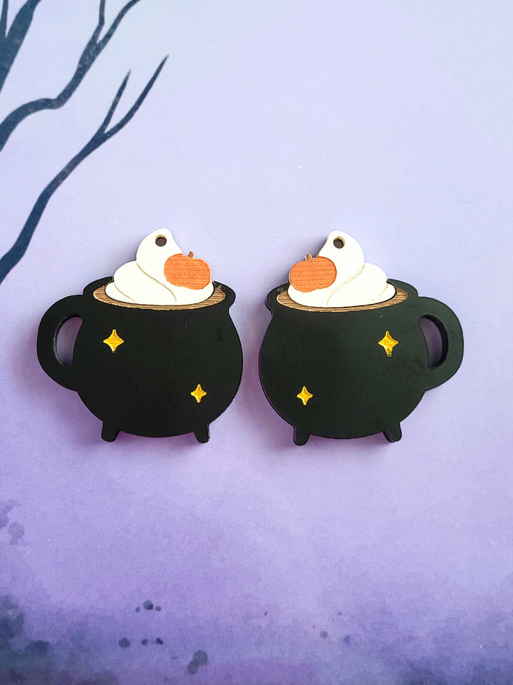 Cauldron Coffee Mug Earrings- Digital Cut File