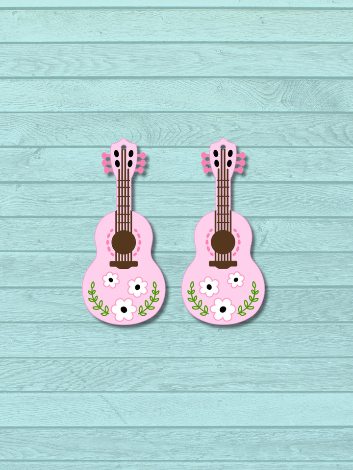 Acoustic Guitar Earrings- Digital Cut File